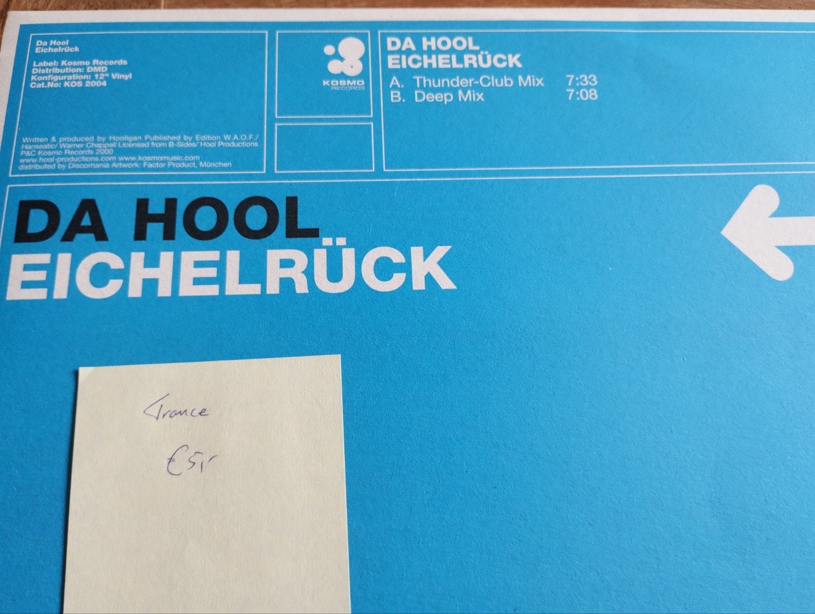 Da Hool - Eichelrück (Trance Vinyl Single), Cd's en Dvd's, Cd's | Dance en House, Ophalen of Verzenden, Gebruikt, Trance, Single