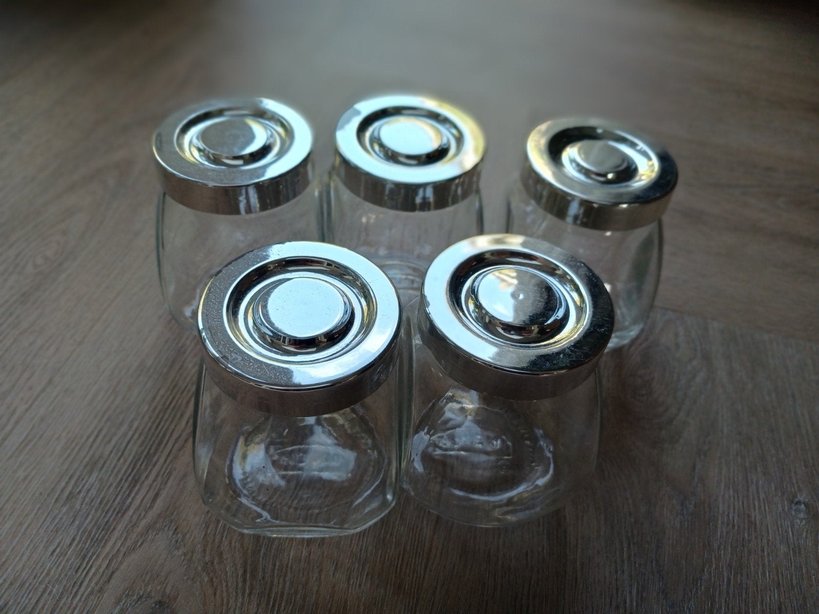 Gratis: 5 glazen potjes (Ikea), Ophalen, IKEA, Zilver, Voorraadpot