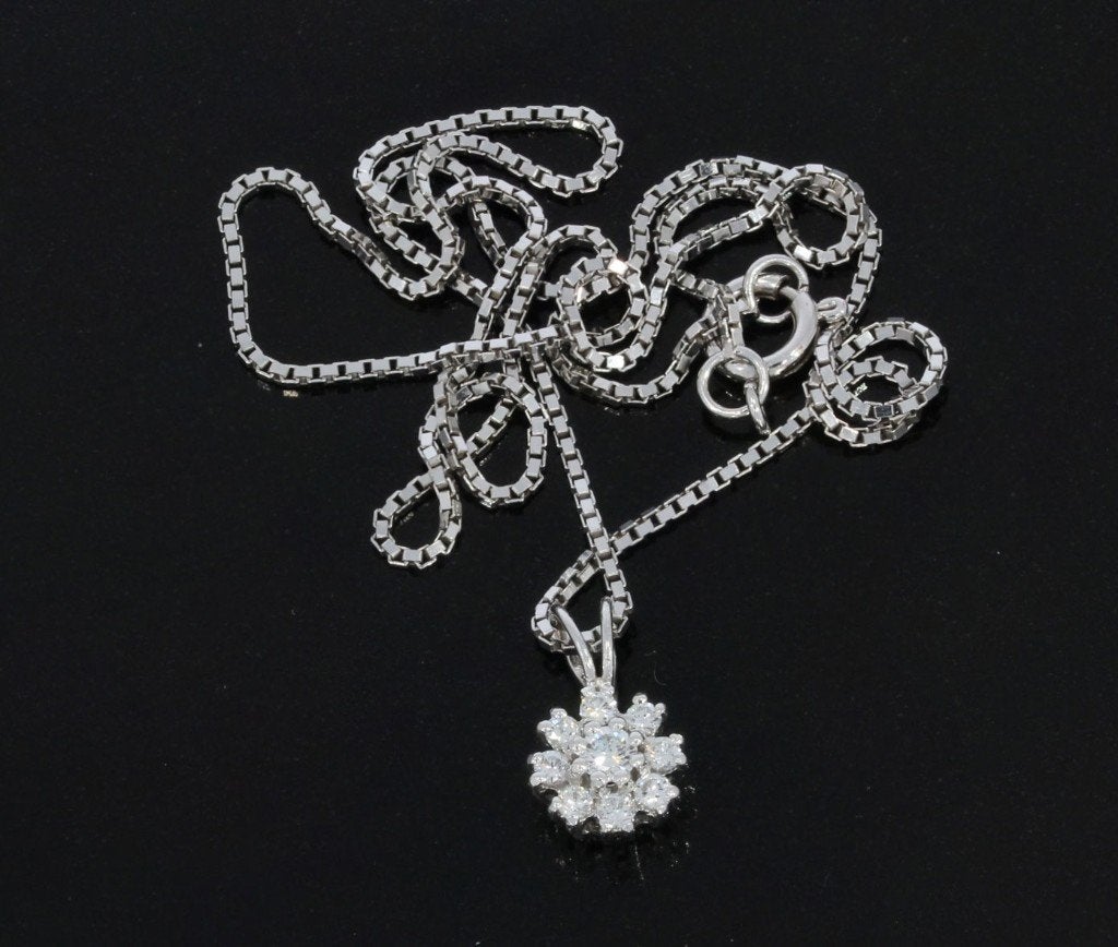 Diamanten rozet 14k gouden ketting en hanger venetiaans, Sieraden, Tassen en Uiterlijk, Kettingen, Voordeelsieraden, Ophalen of Verzenden