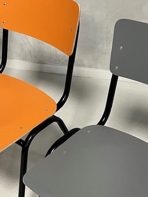 Retro eetkamerstoelen nieuw melamine 6 kleuren prijs p/stuk, Overige kleuren, ., Vintage, Nieuw