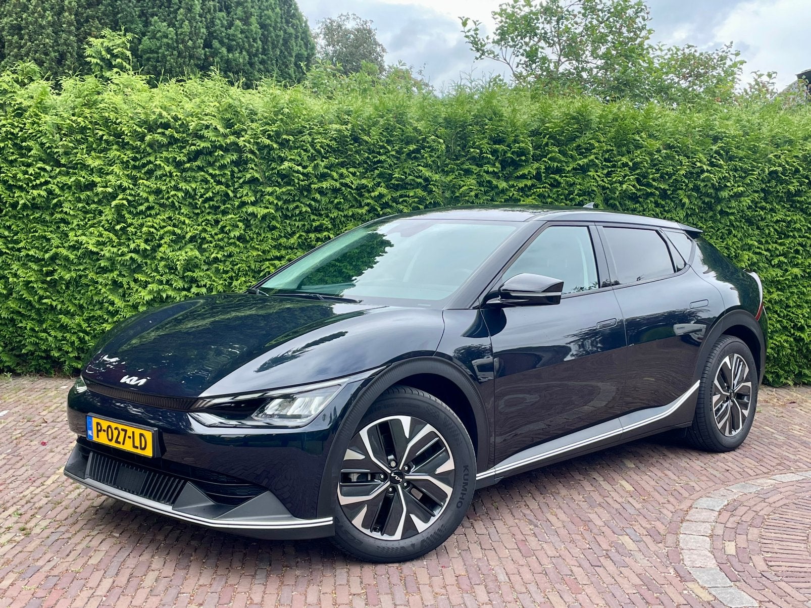 Kia EV6 58kWh Air SOH 100%, Automaat, Achterwielaandrijving, Blauw, Leder en Stof