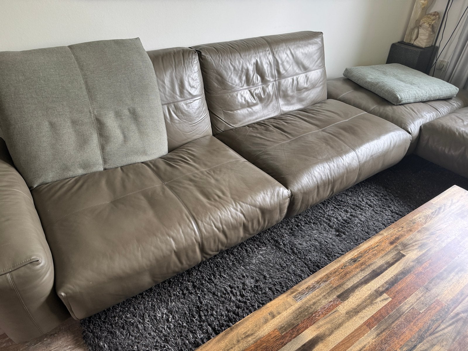 Rolf Benz RB50 design hoekbank of 2 en 3-zits met hocker., Huis en Inrichting, Ophalen, 100 tot 125 cm, 300 cm of meer, Leer