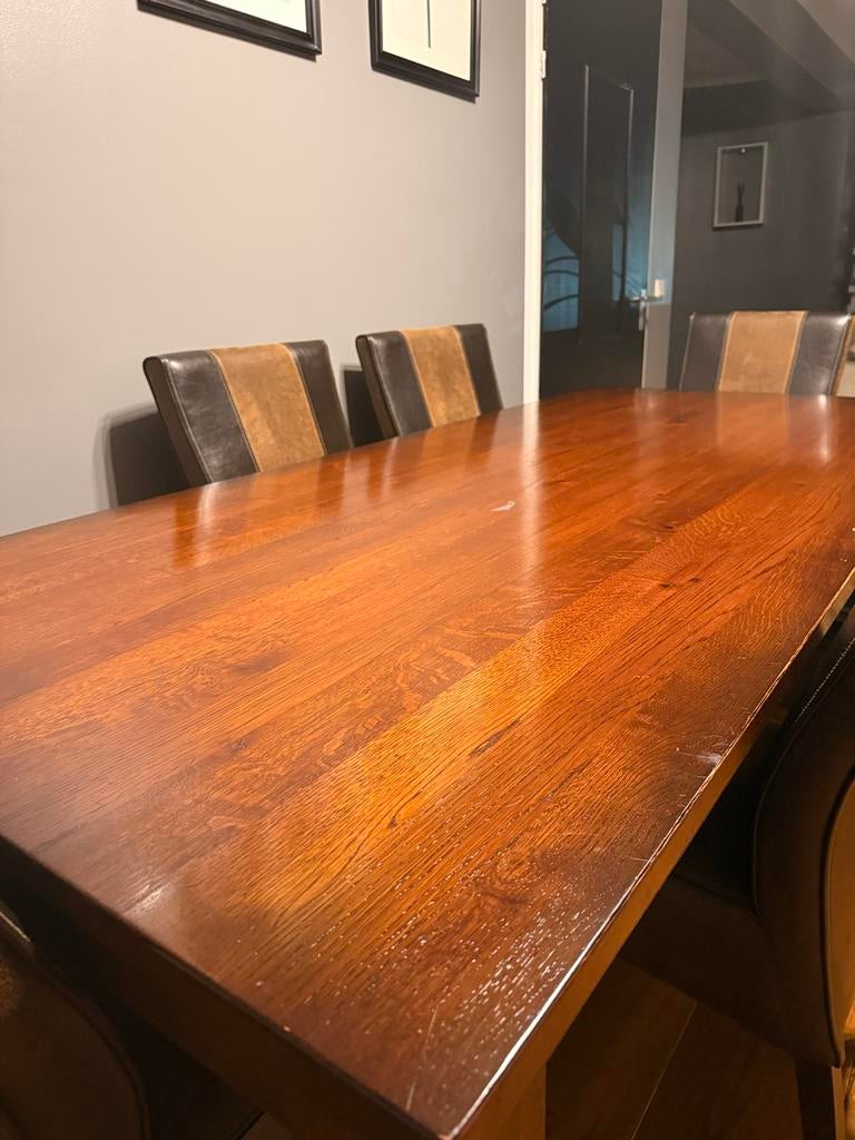 Rosewood eettafel (100x220) met 6 stoelen - uitstekende staa, Huis en Inrichting, 100 tot 150 cm, 200 cm of meer, Ophalen of Verzenden