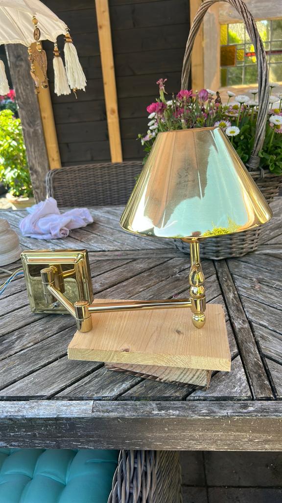 Wandlampje Gold Messing, Huis en Inrichting, Lampen | Wandlampen, Ophalen of Verzenden, Zo goed als nieuw, Metaal, Klassiek