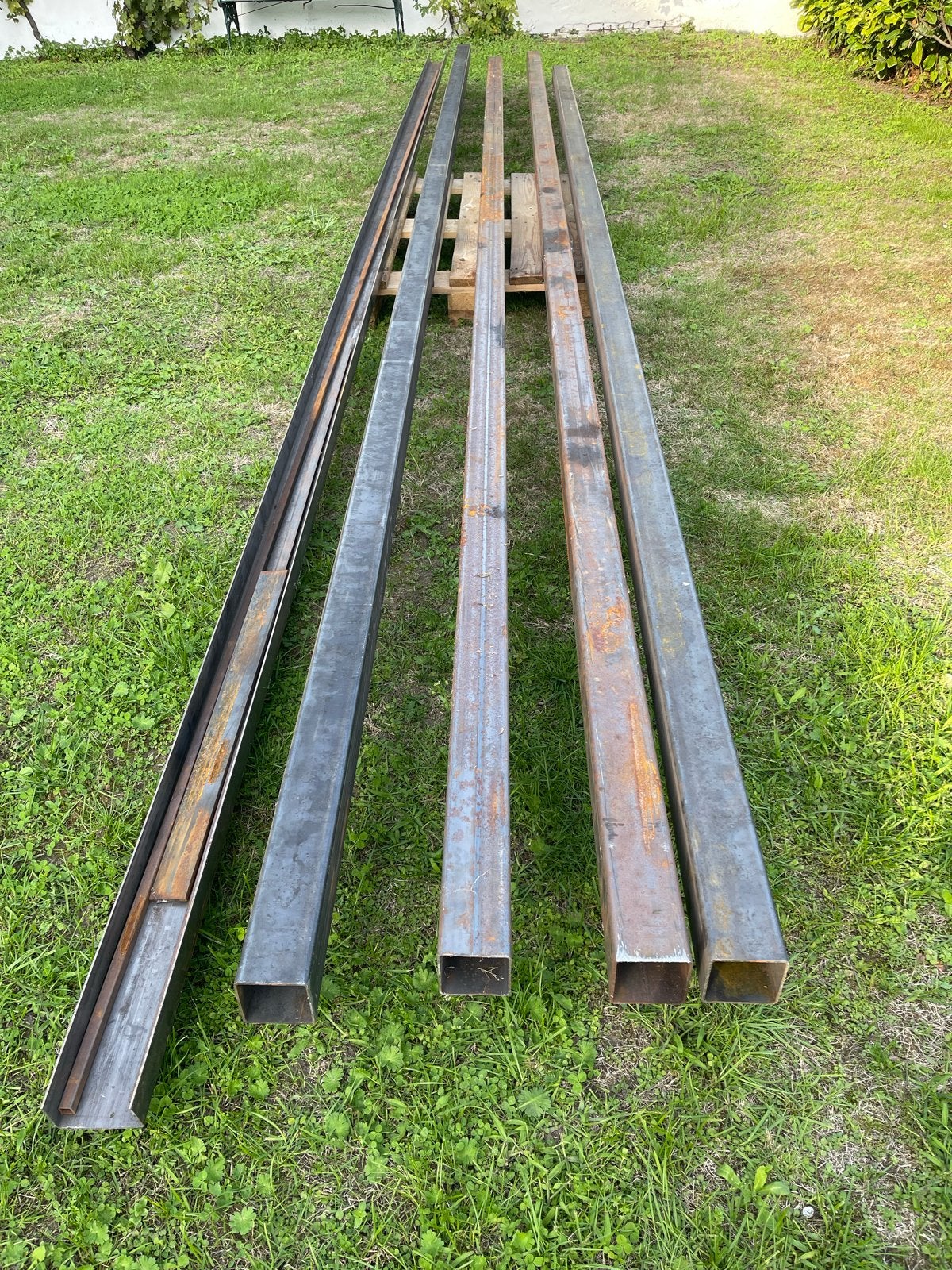 Diverse stalen profielen: Koker 80x80, U-profiel 100, Koker, Doe-het-zelf en Verbouw, Ophalen, Gebruikt, IJzer