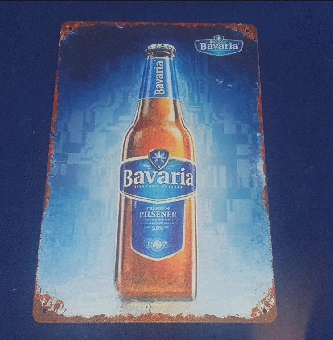 Bavaria Bier Wandbord - 30x20 cm - Mancave/Bar Decoratie, Ophalen of Verzenden, Nieuw, Reclamebord, Plaat of Schild