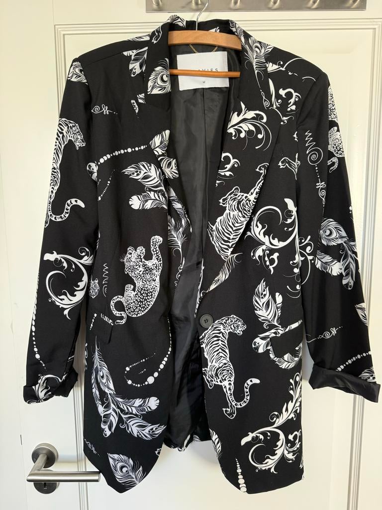 Loavies Colbert met dierenprint, Maat 38/40 (M), Zwart, Ophalen of Verzenden, Zo goed als nieuw