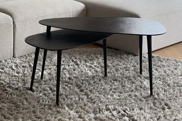 Organische salontafel, Huis en Inrichting, Tafels | Salontafels, Ophalen, Gebruikt, 100 tot 150 cm, 50 tot 100 cm