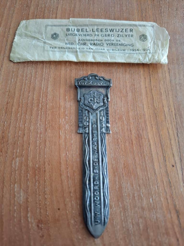 Verzilverde boekenlegger, art deco,, Antiek en Kunst, Antiek | Goud en Zilver, Ophalen of Verzenden
