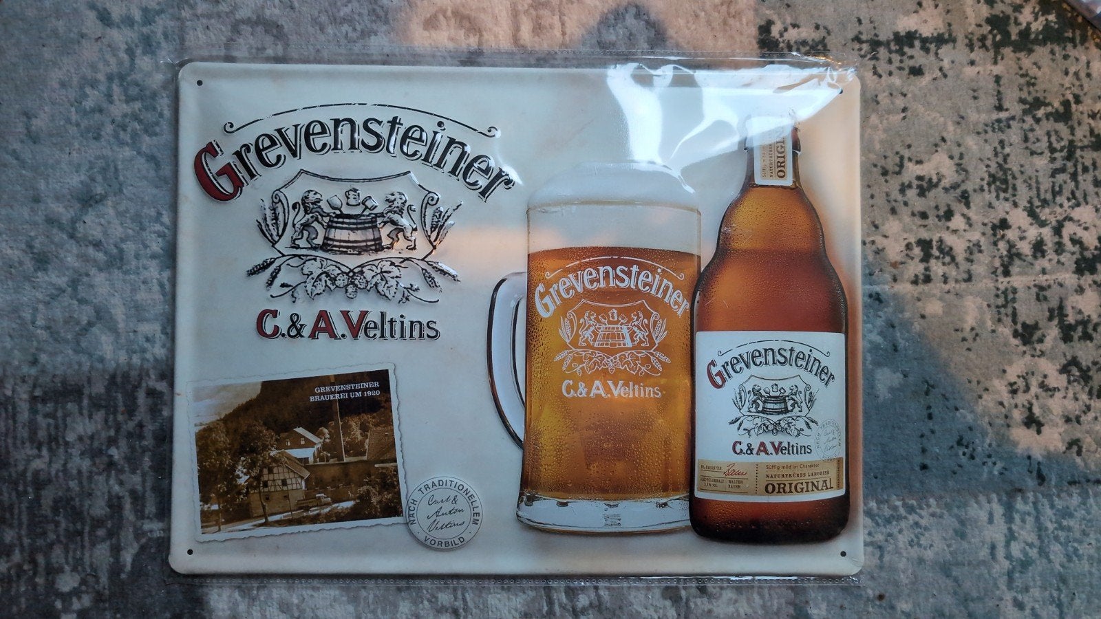 Grevensteiner Reclamebord Bier, Ophalen of Verzenden