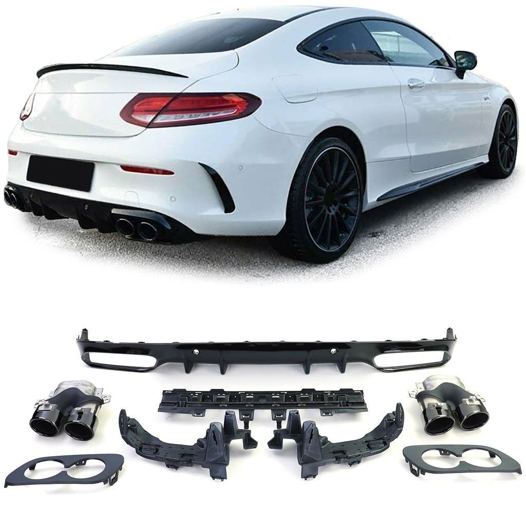 C63 AMG Look diffuser Uitlaat voor Mercedes C Klasse C205 Co, Auto diversen, Tuning en Styling, Verzenden, Automotive Parts, A.parts@hotmail.nl