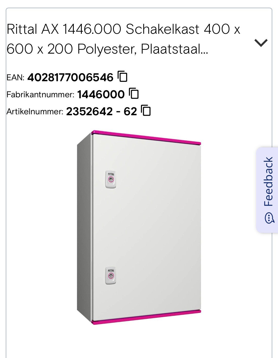 Rittal AX 1446.000 Schakelkast 400 x 600 x200 nieuw in doos., Ophalen of Verzenden, Nieuw