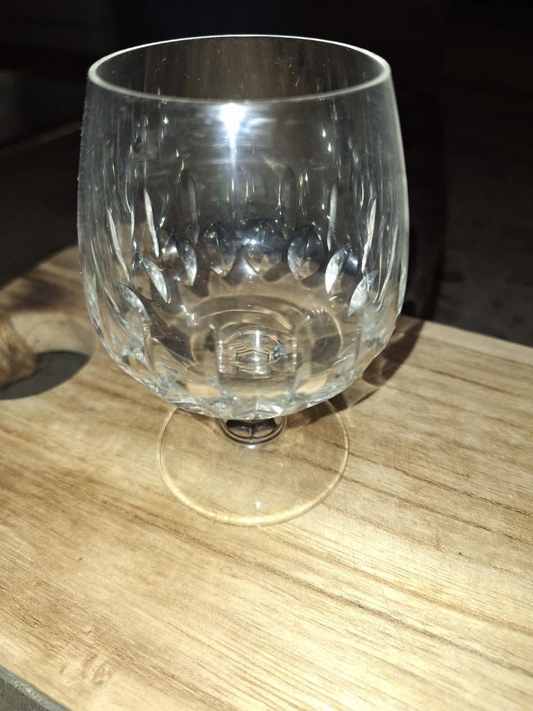 Kristallen Cognacglas met Geslepen Patroon, Ophalen of Verzenden