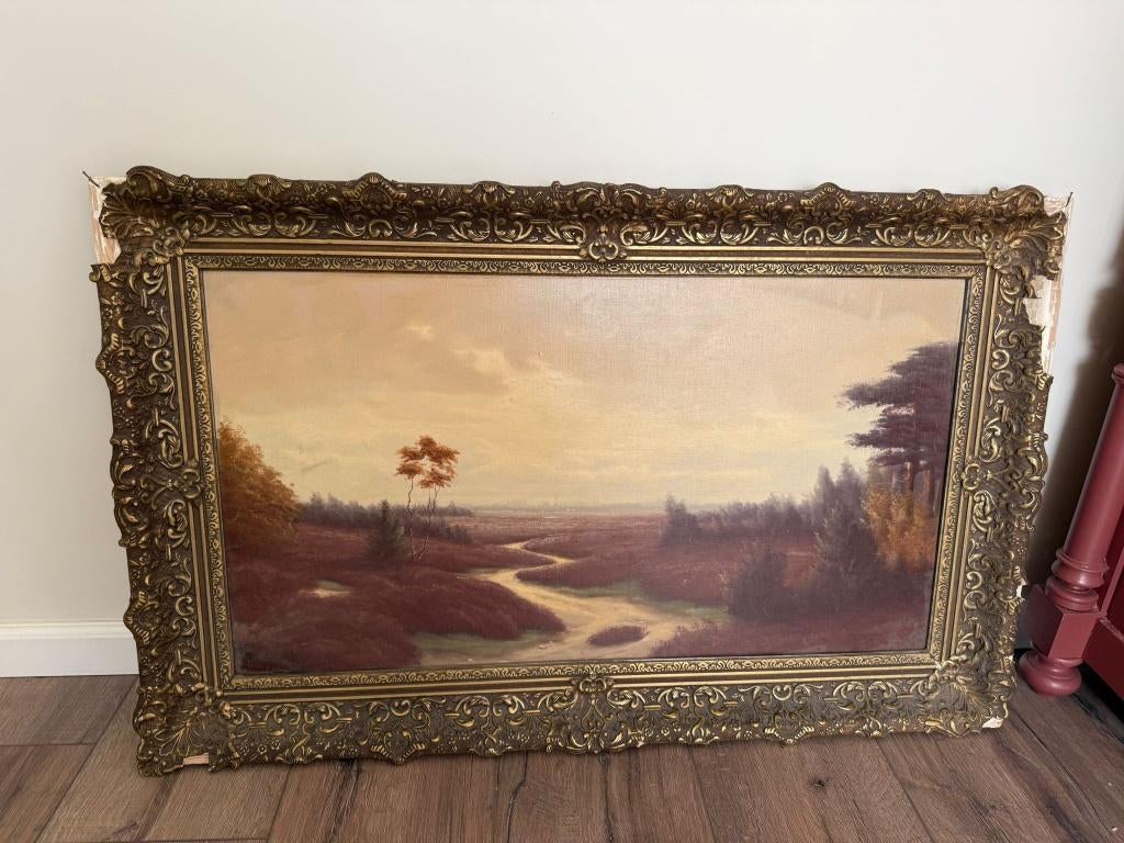 Groot klassiek heidelandschap schilderij, Antiek en Kunst, Ophalen