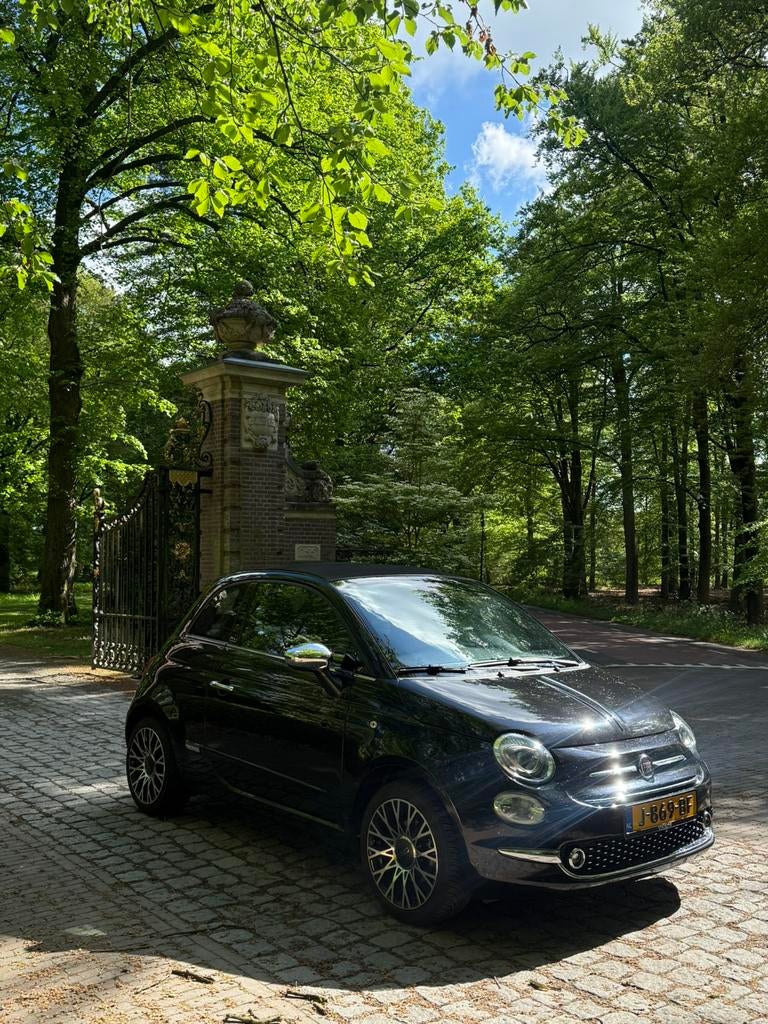 Fiat 500 CABRIO 1.0 70pk Hybrid 2020 Zwart, Auto's, Fiat, Voorwielaandrijving, 40 €/maand, 4 stoelen, Leder en Stof