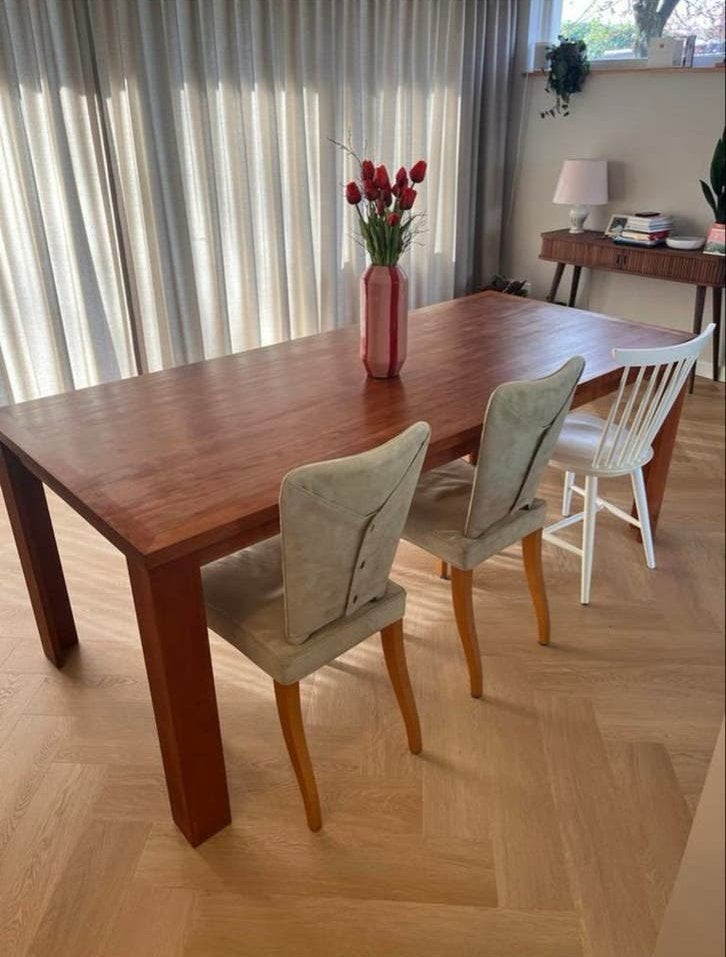 Prachtige massief kersenhouten eettafel - 200x90 cm, Huis en Inrichting, Ophalen, 200 cm of meer, 50 tot 100 cm, Zo goed als nieuw