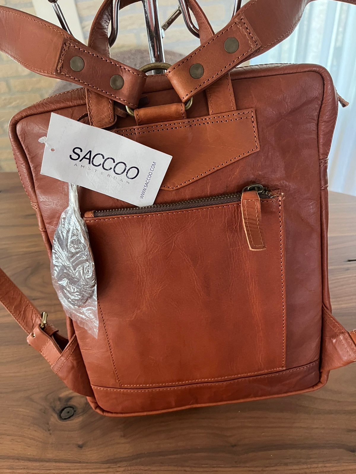 Leren tas, rugtas, schoudertas, Ophalen of Verzenden, Nieuw, Overige merken, 30 tot 45 cm