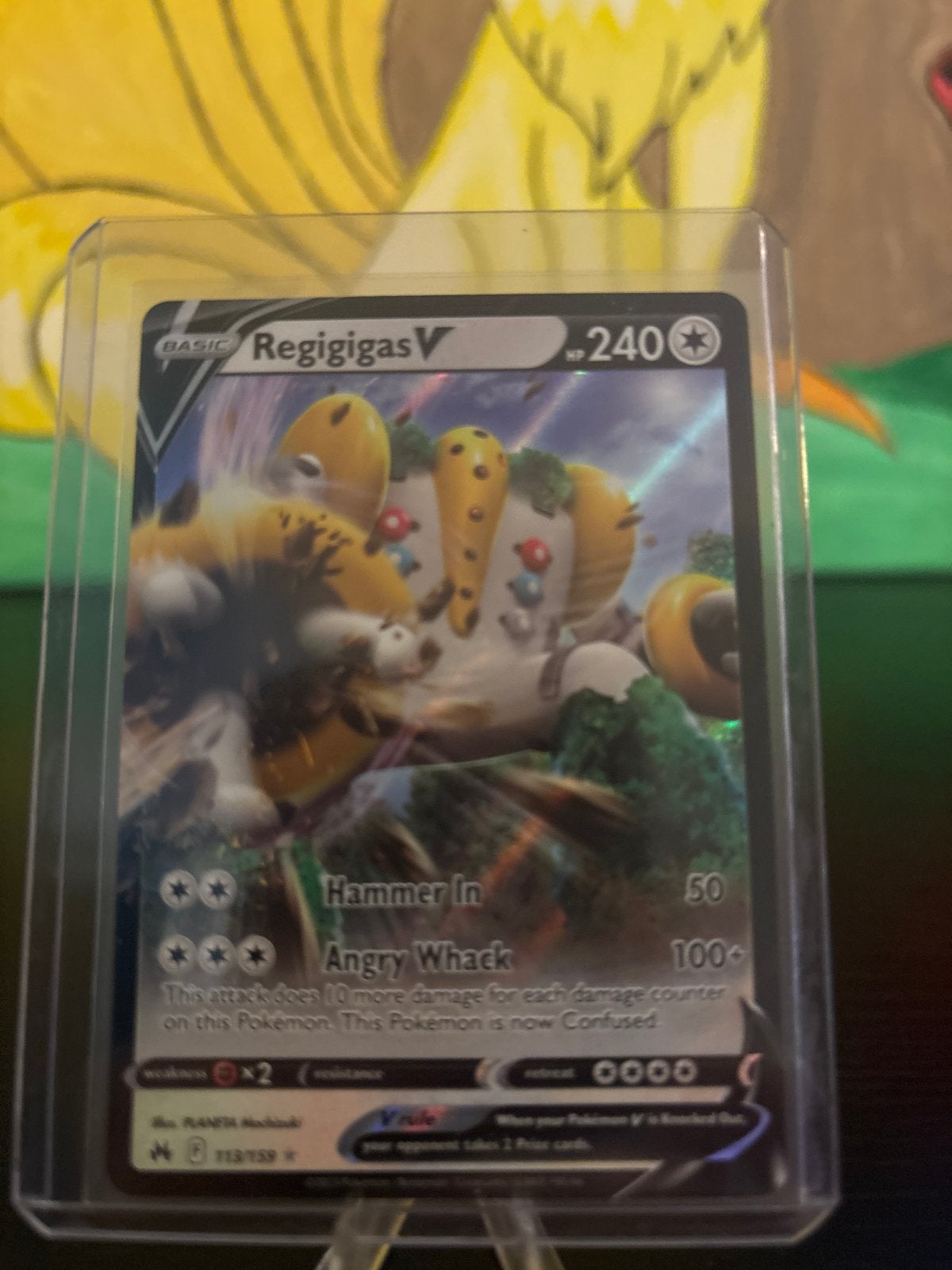 Crown Zenith - Regigigas V Pokémon Kaart, Ophalen of Verzenden, Zo goed als nieuw, Losse kaart