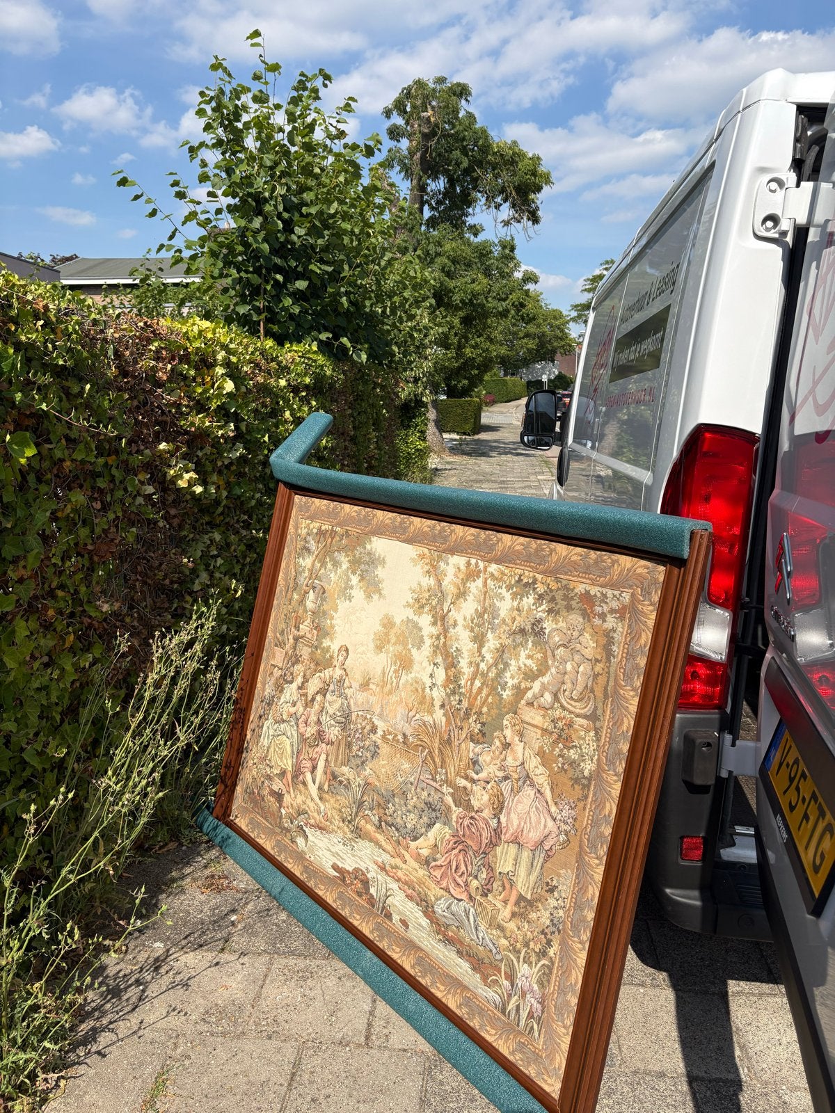 Groot Aubusson-stijl Gobelin wandtapijt, Antiek en Kunst, Ophalen, Doek, Overige technieken, Landschap
