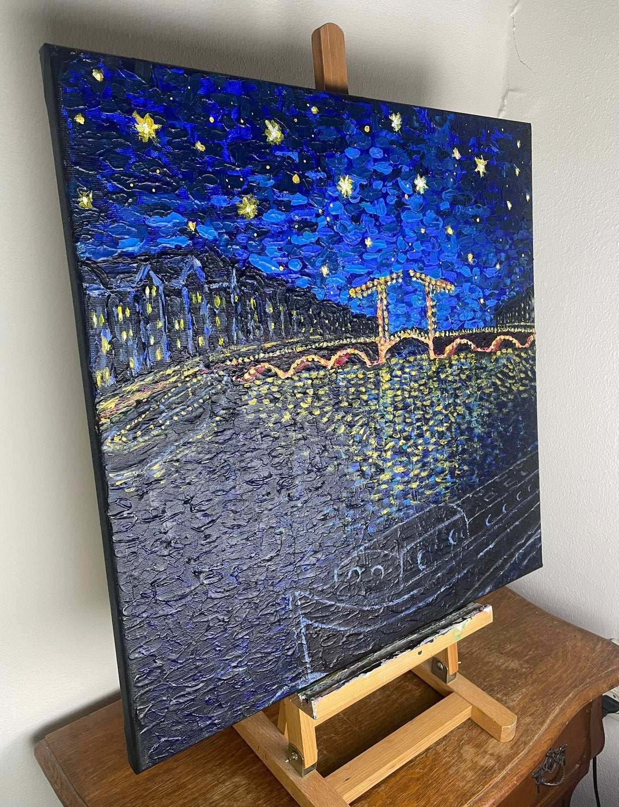 Schilderij Magere Brug Amsterdam - Van Gogh Stijl, Ophalen