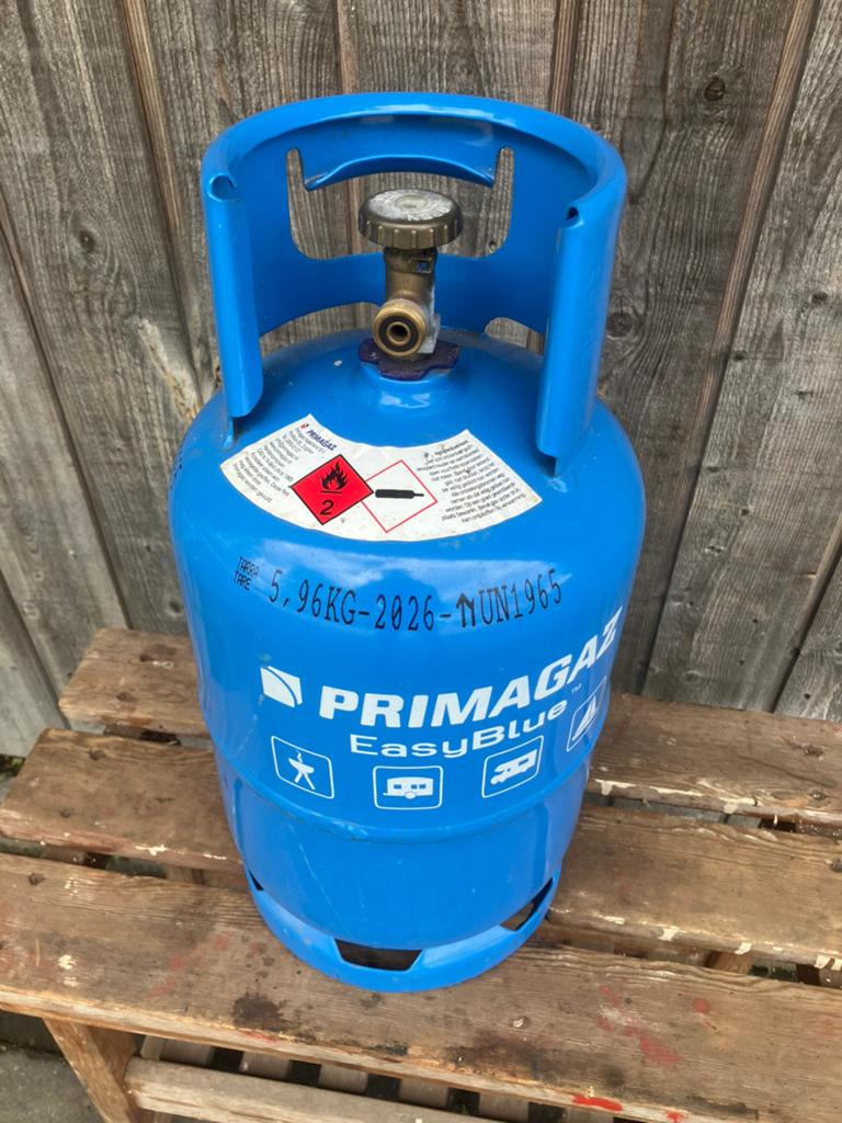 Easy bleu gasfles, Caravans en Kamperen, Kampeeraccessoires, Ophalen, Gebruikt
