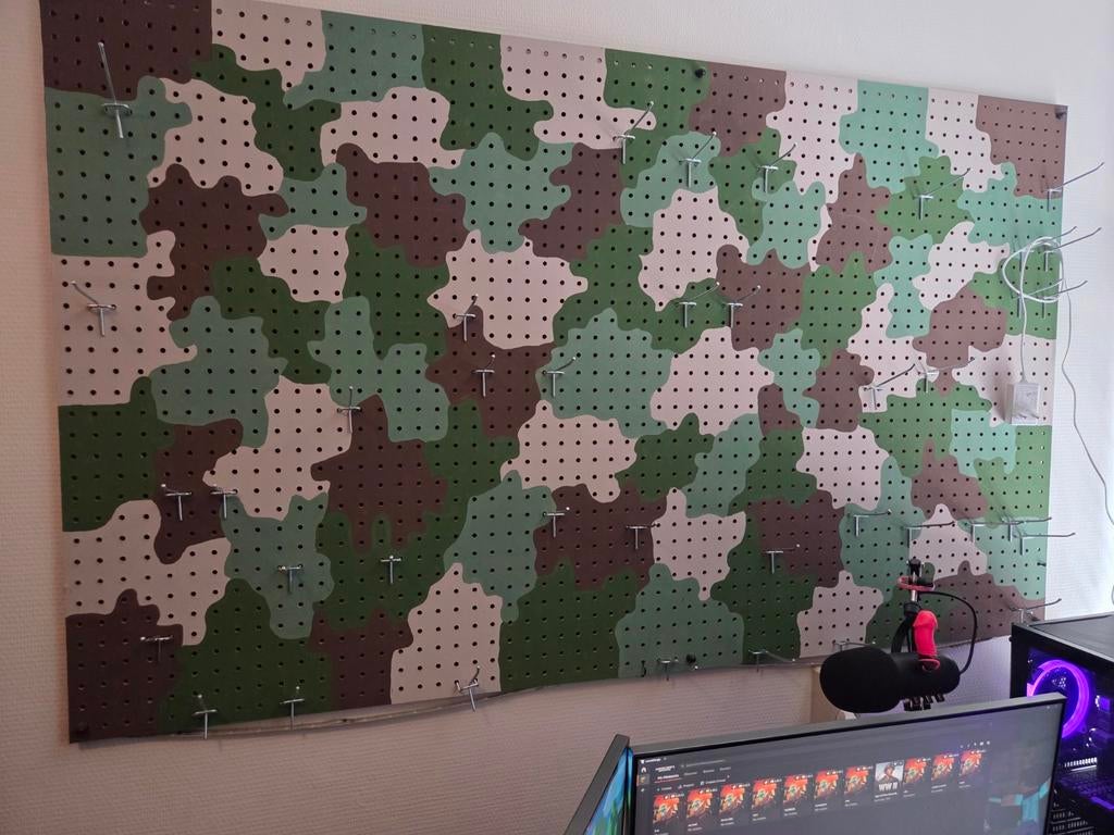 Leger Wandbord - Camouflage Pegboard, Ophalen, Gebruikt, Hout, Meerkleurig