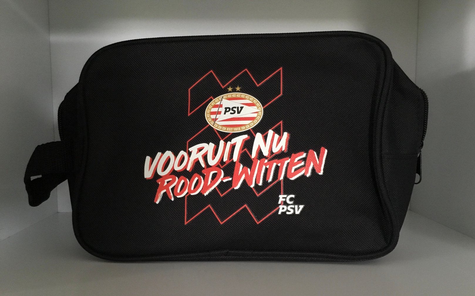 Zwarte PSV toillettas met 2 goudensterren., Ophalen of Verzenden, Zo goed als nieuw, Zwart