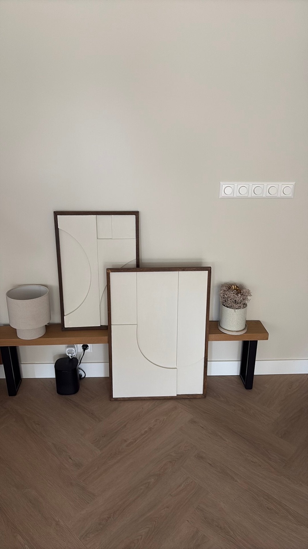 2 houten schilderijen/ wanddecoratie, Audio, Tv en Foto, Fotografie | Fotolijsten, Ophalen, Zo goed als nieuw