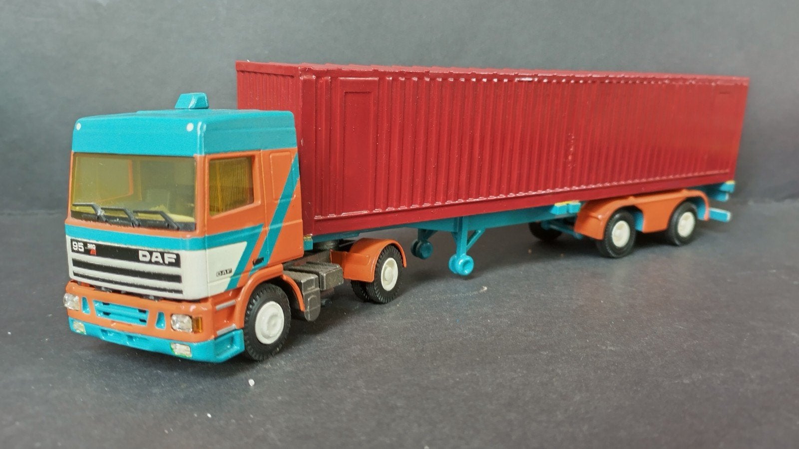 Daf 95 Container oplegger 1:50 Tekno Pol, Verzenden, ., Zo goed als nieuw, .