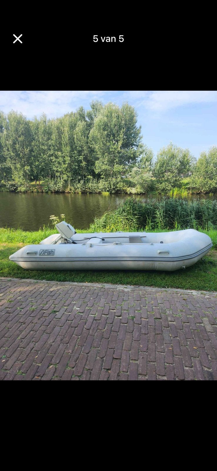 Rubberboot met motor, Ophalen, Gebruikt