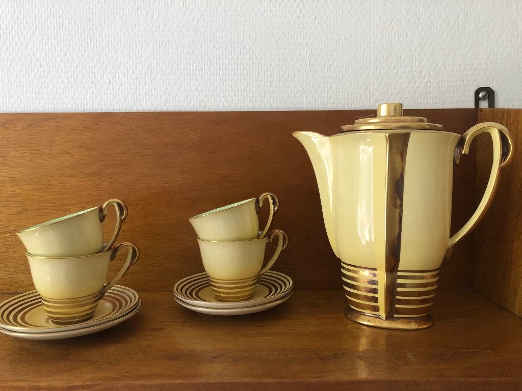 Vintage Art Deco koffieservies van Carlton Creamware, Ophalen of Verzenden