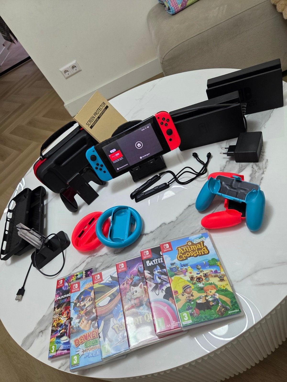 Nintendo Switch 1 Compleet pakket te koop, Ophalen, Zo goed als nieuw, Met 2 controllers, Switch Original