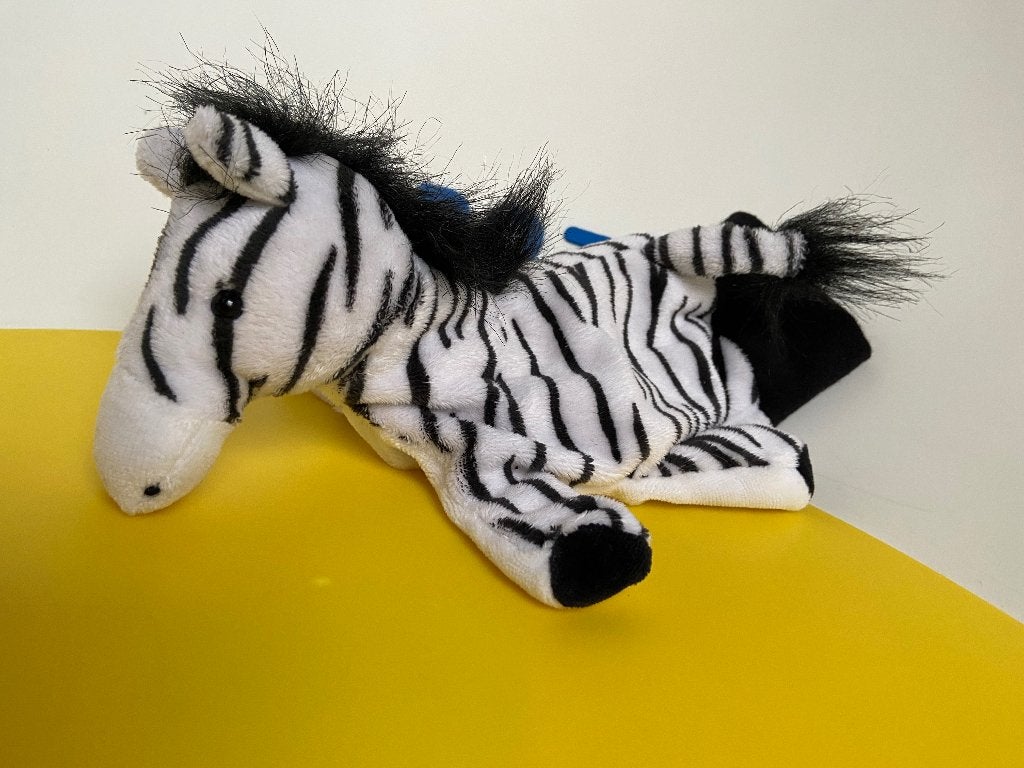 K3695 beleduc handpop zebra, Ophalen of Verzenden, Zo goed als nieuw, Overige typen