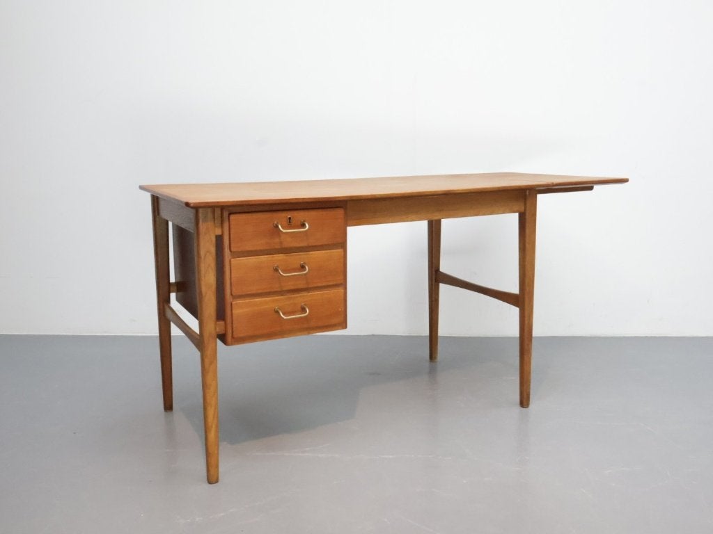Vintage bureau | Deens | Teak | Met extra tafelblad, Ophalen, Overige typen, Gebruikt, Bruin