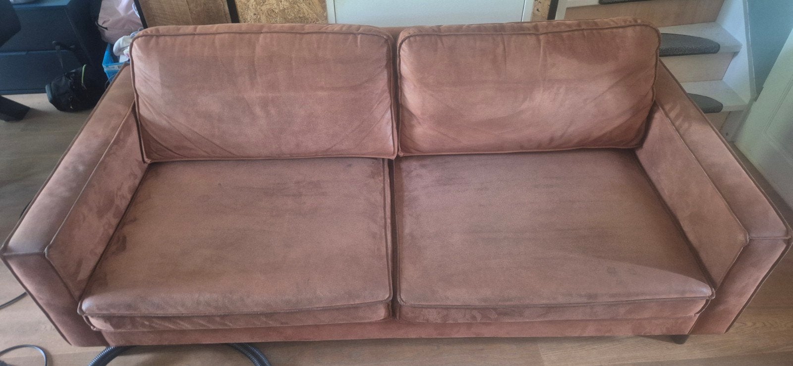 Kwantum Pinto 3-zits bank in cognac., Ophalen, Gebruikt, Driepersoons, 75 tot 100 cm