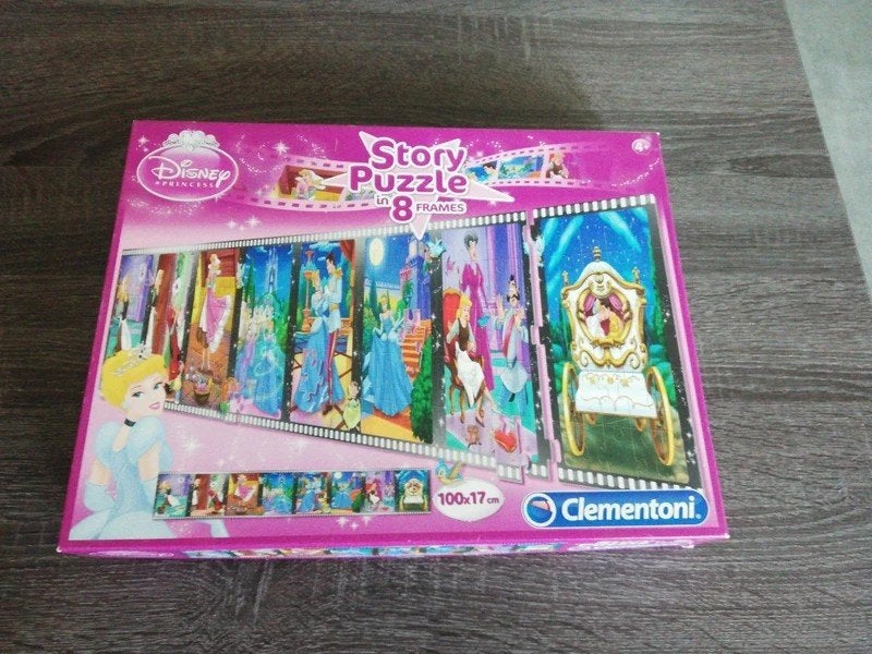 Disney Princess Story Puzzle in 8 Frames Clementoni, Ophalen of Verzenden, Meer dan 50 stukjes, Gebruikt, 6 jaar of ouder