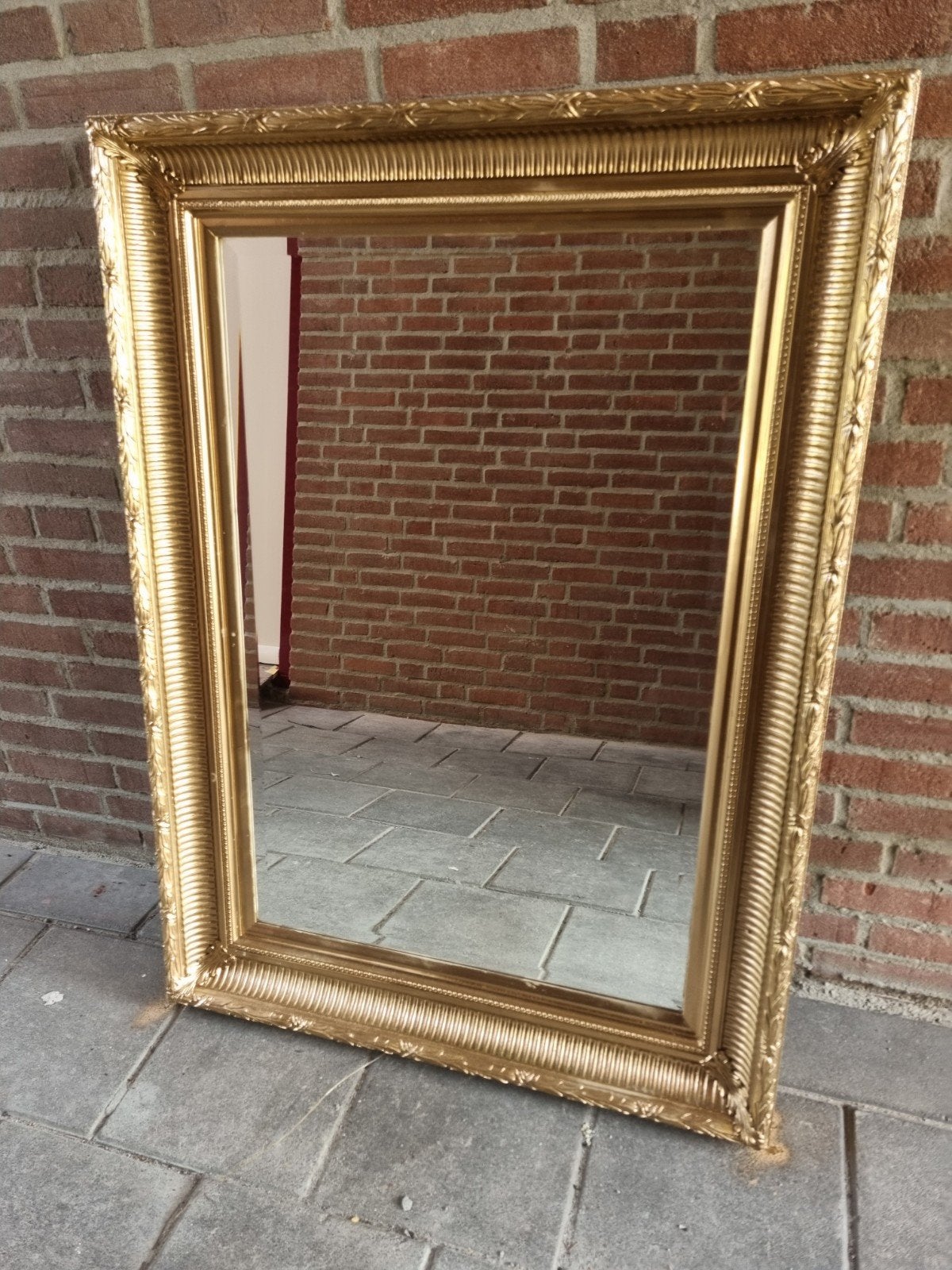 Goudkleurige Barok Wandspiegel - Facetgeslepen, Ophalen