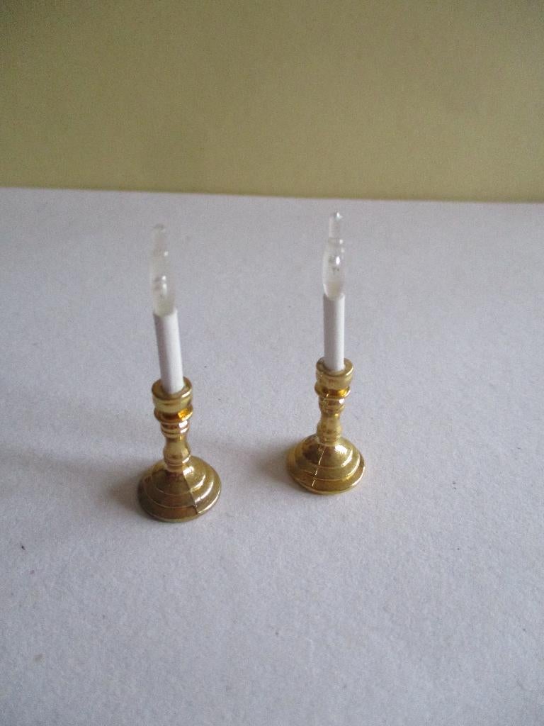 poppenhuis twee kandelaars sier, Ophalen of Verzenden, Zo goed als nieuw, Decoratie