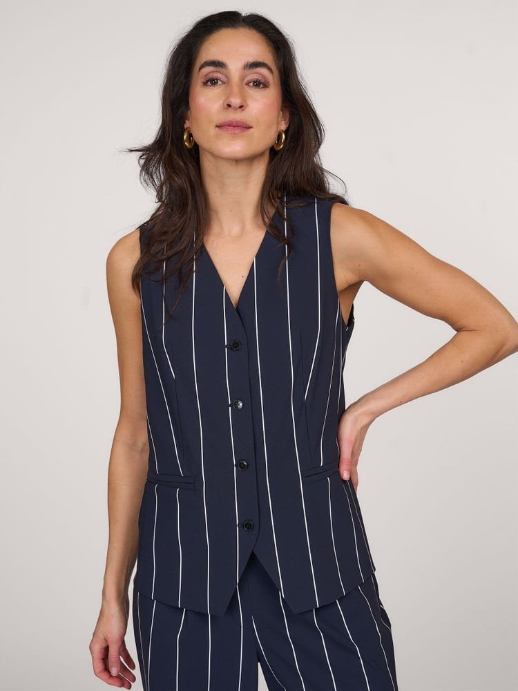 Studio anneloes krijtstreep gilet nieuw, Studio Anneloes, Verzenden, Zwart, Nieuw