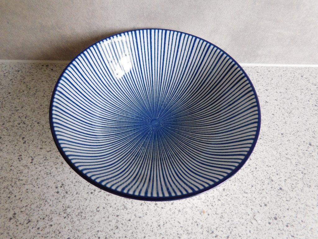Schaal  11 cm. Streep Blauw Loft, Overige merken, Ophalen of Verzenden, Overige stijlen, Porselein