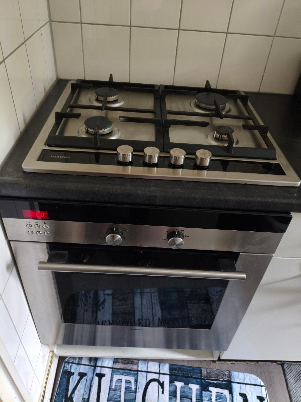 Siemens Inbouw oven en gasfornuis - Zeer goede staat. 60x60, Ophalen, 4 kookzones, Zo goed als nieuw, Inbouw