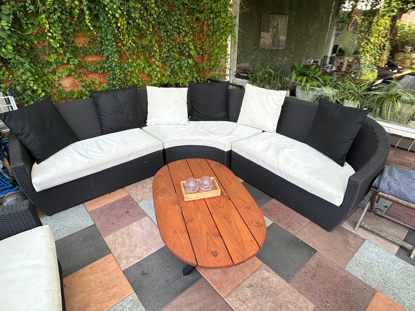 Loungeset met kussens, Tuin en Terras, Ophalen, Gebruikt, Meer dan 8 zitplaatsen, Loungeset
