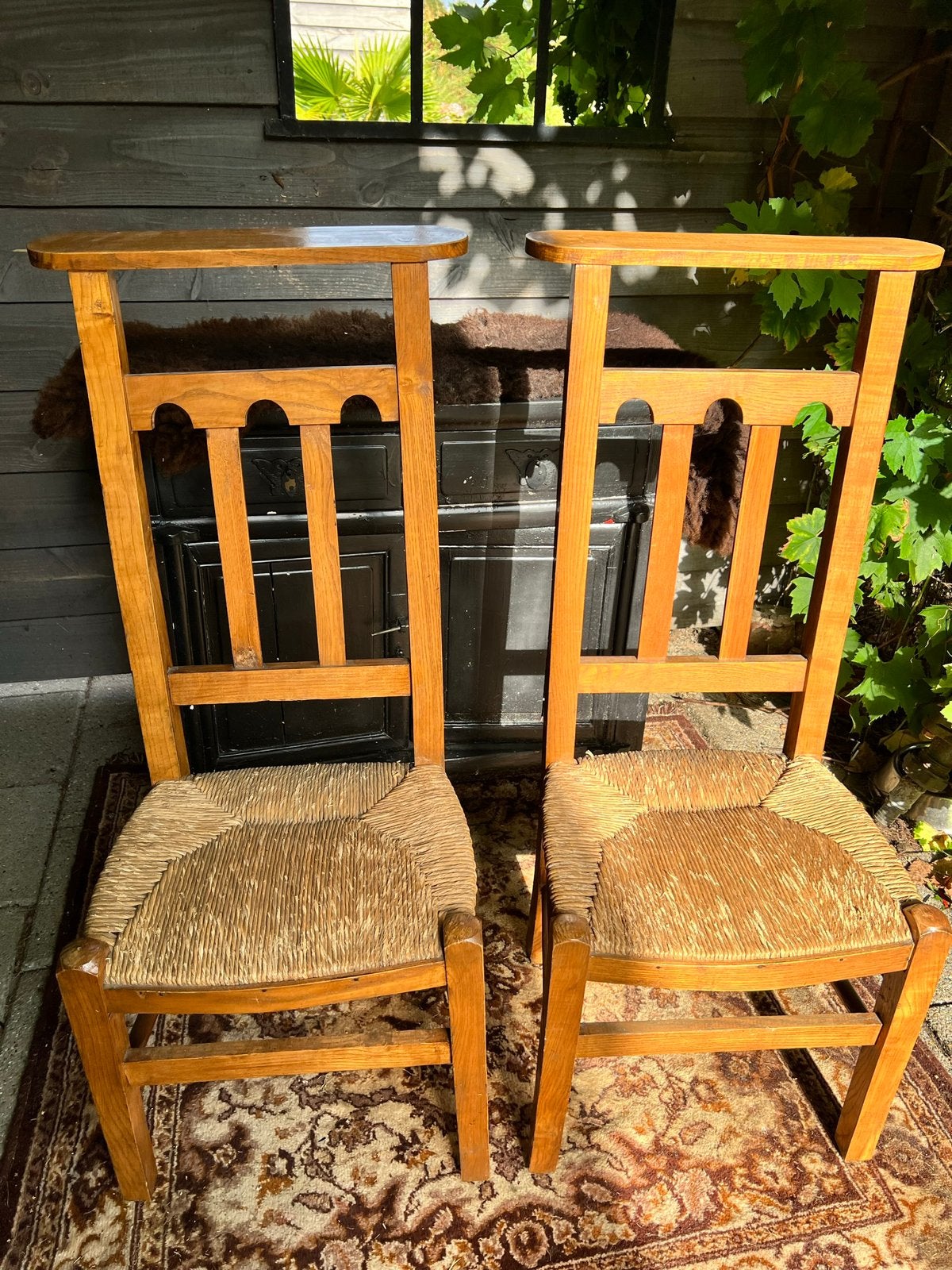 Set van twee antieke bidstoelen, Ophalen