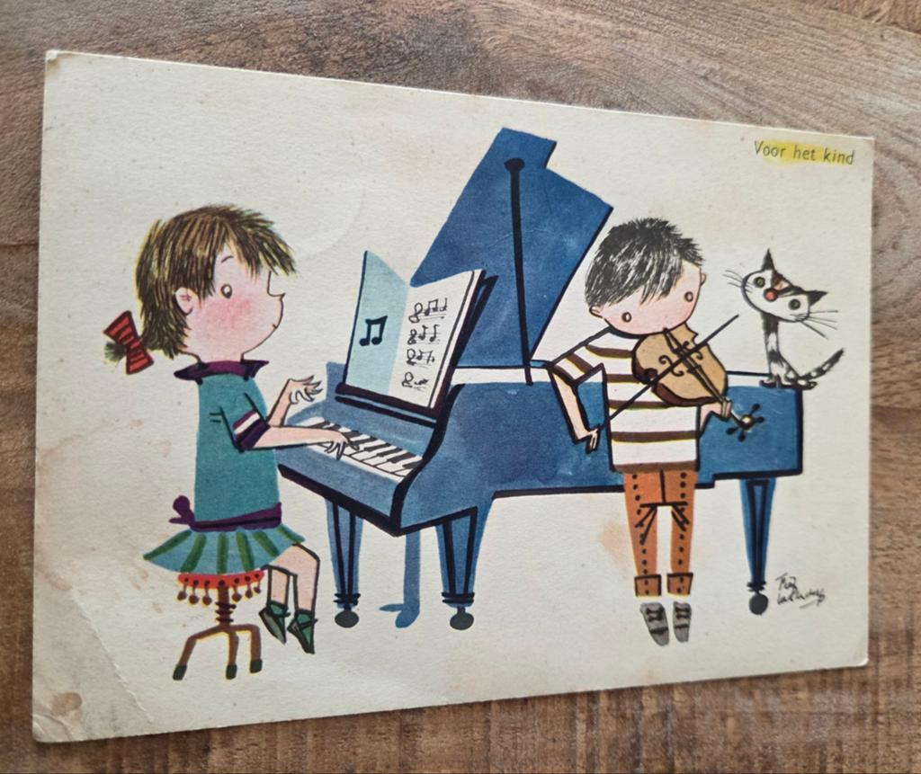 Piano spelen - Fiep Westendorp, Verzamelen, Ansichtkaarten | Themakaarten, Verzenden, 1960 tot 1980, Gelopen, Kinderen
