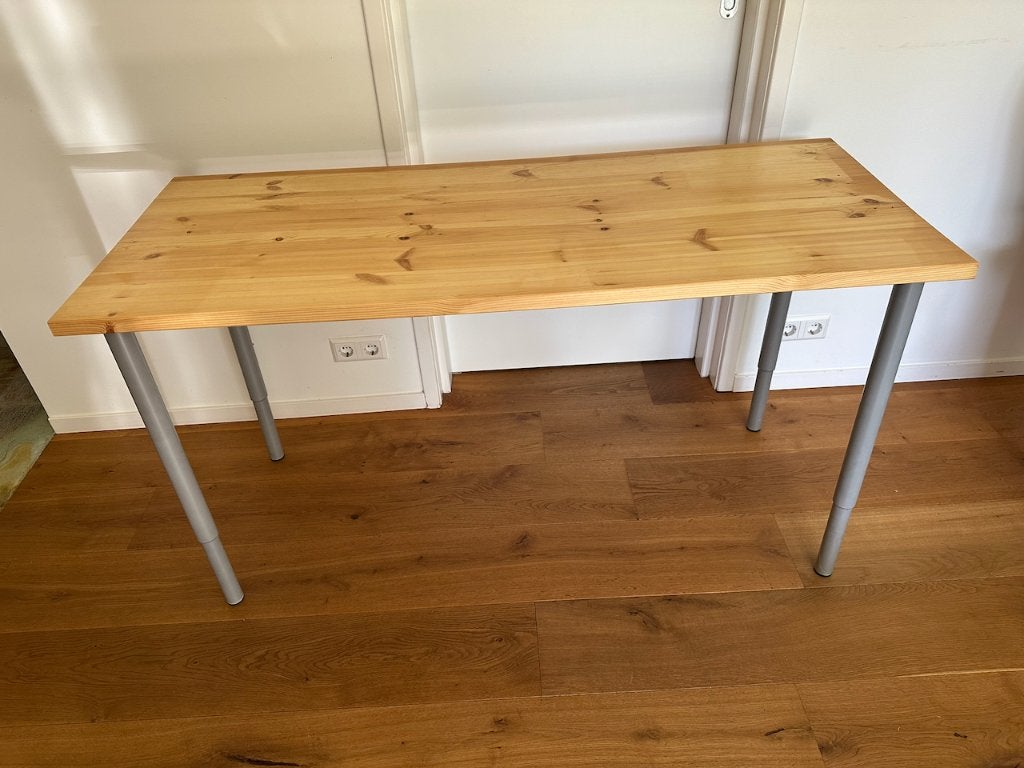 Ikea houten tafel, massief blad, in hoogte verstelbaar, Ophalen, Overige typen, Scandinavisch, Hout