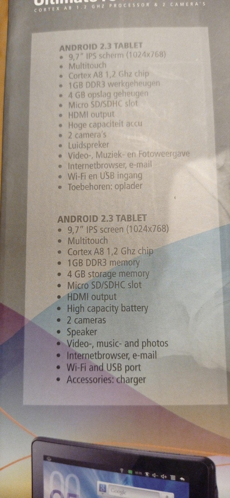 Ultimate 10 Android Tablet Met De Eerste Angry Birds, Computers en Software, 10 inch, Ophalen of Verzenden, Wi-Fi, Gebruikt