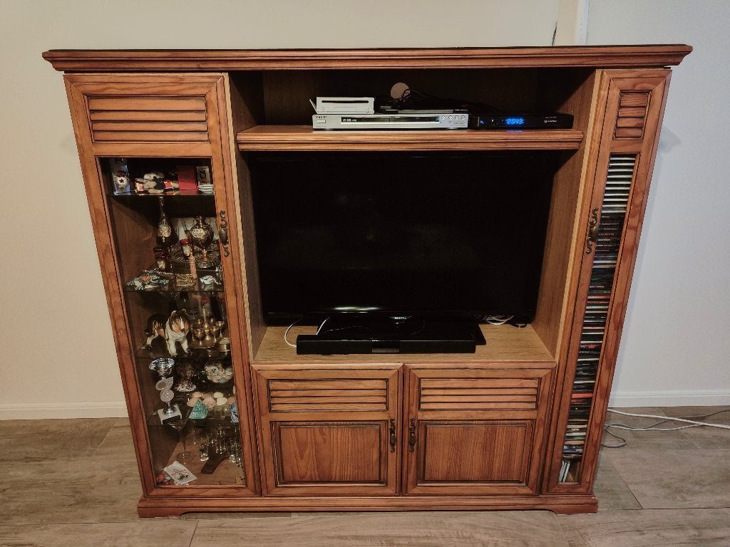 Massief Eiken TV Kast / Solid Oak TV Cabinet, Ophalen