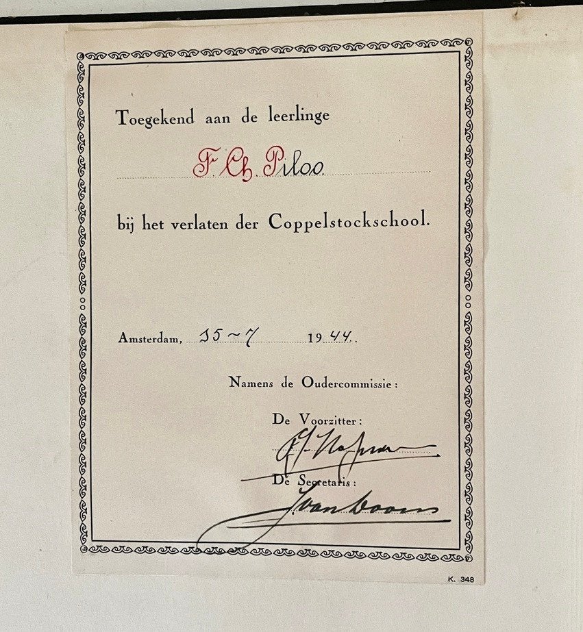 Oude oorkonde Coppelstockschool Amsterdam, Ophalen of Verzenden