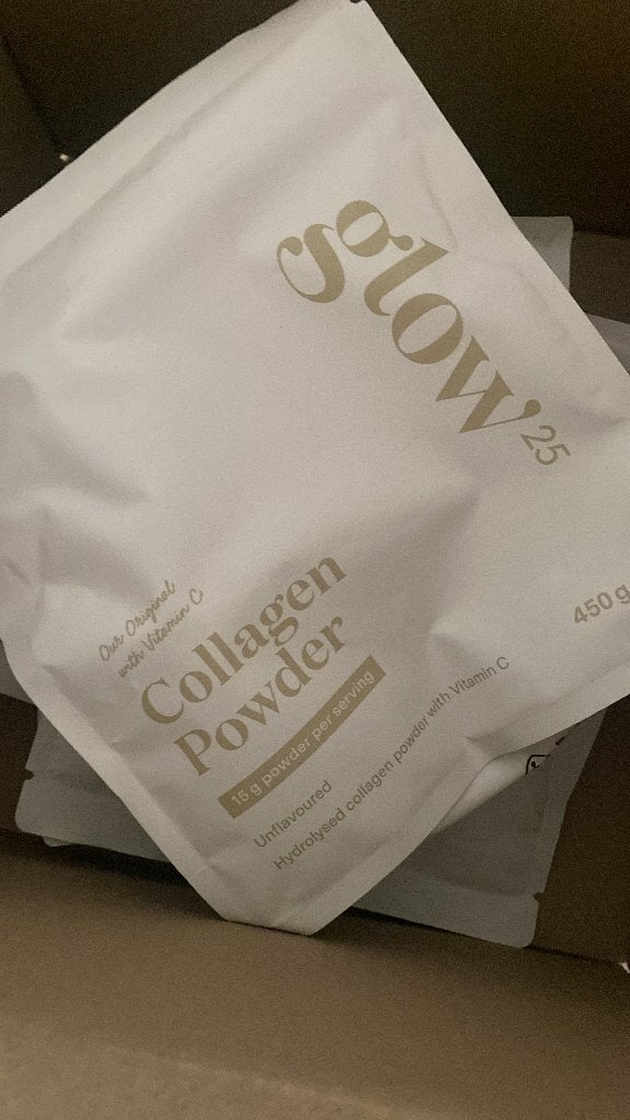 Glow 25 Collageen poeder 450g(3 stuks), Sport en Fitness, Gezondheidsproducten en Wellness, Ophalen of Verzenden, Nieuw, Poeder of Drank