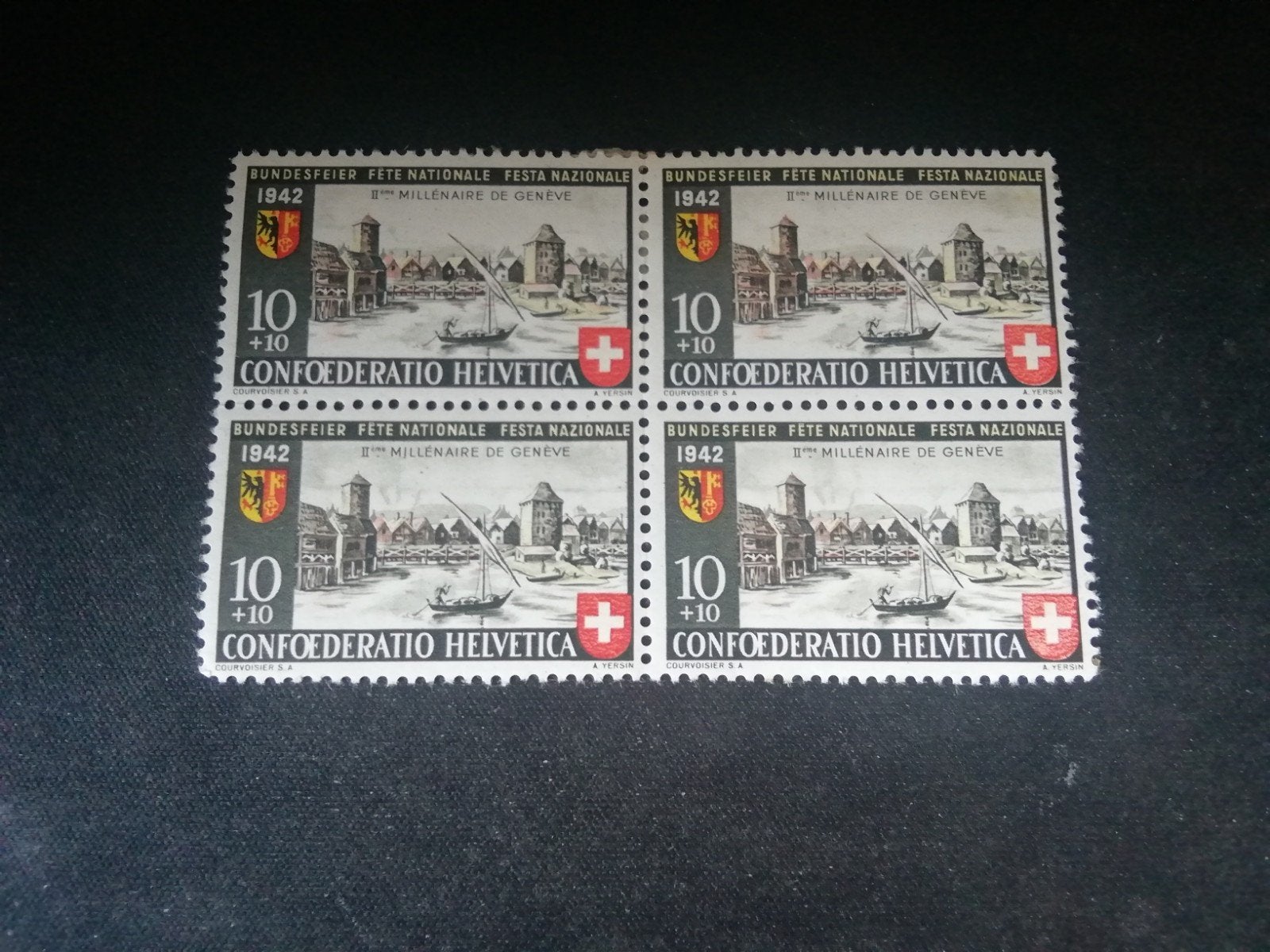 ZWITSERLAND BLOK VAN 4 POSTZEGELS POSTFRIS/ONGEBRUIKT NR 4O8, Ophalen of Verzenden, Postfris